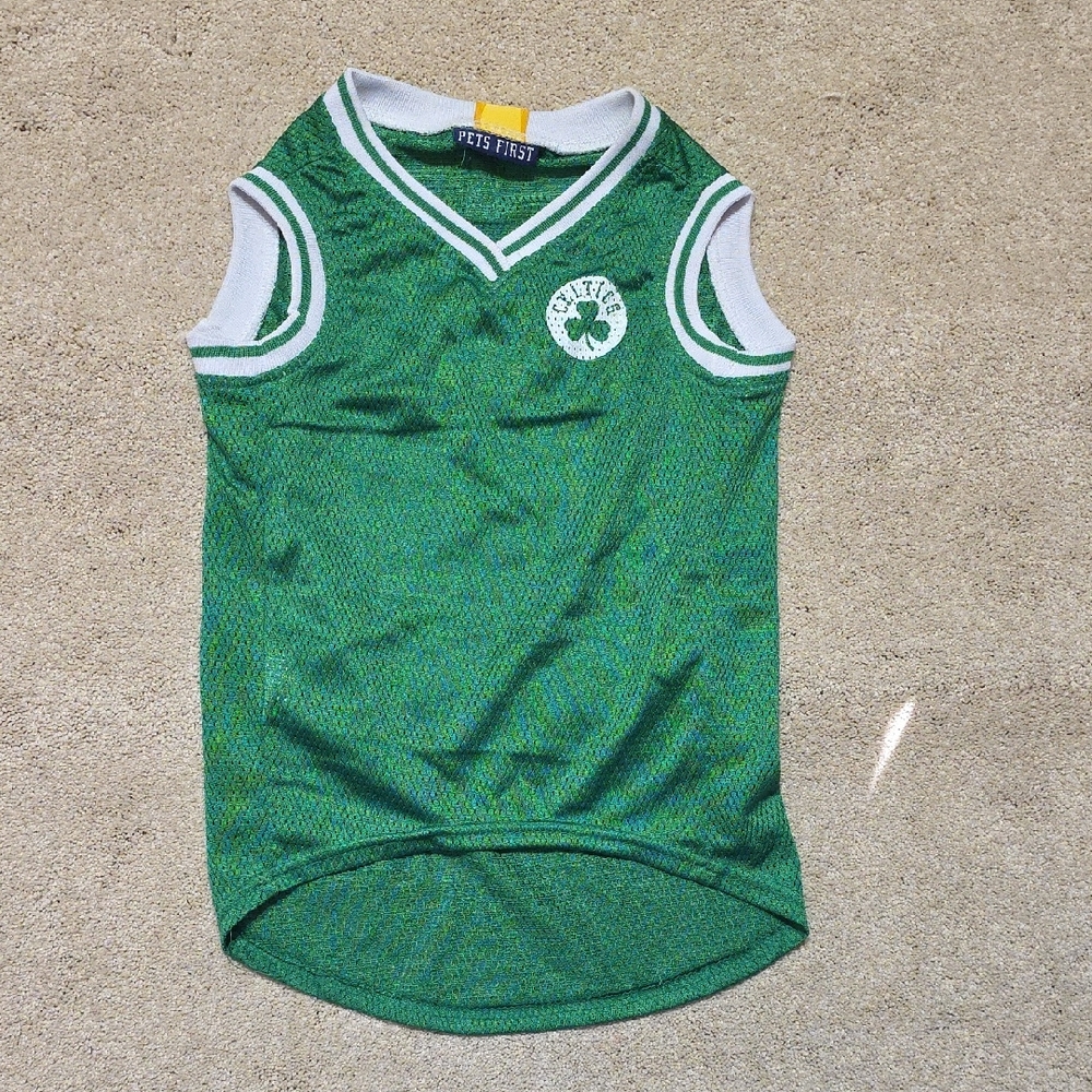 Pets First Kids Green and White Sleeveless Jersey